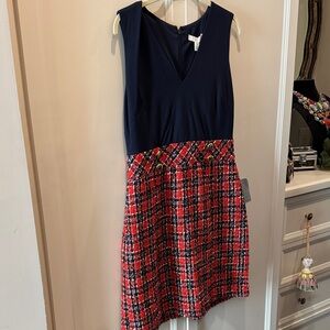 Nordstrom Navy and Red Checkered Mini Dress